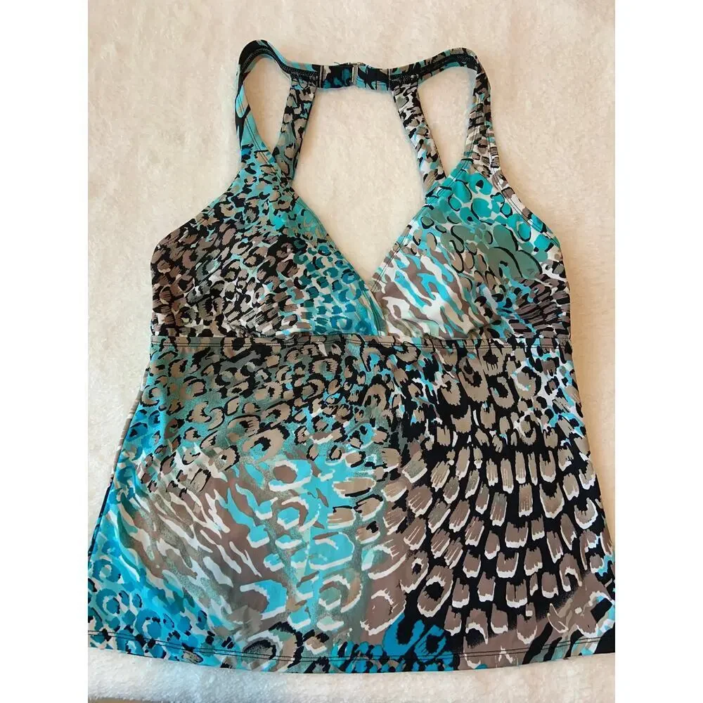 Jantzen Classics Women's swim top size 10 leopard print soft cup